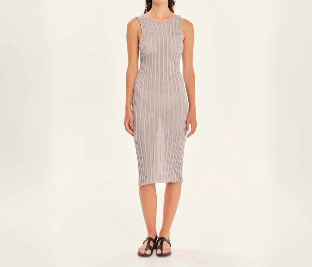 NEW KOURBELA sparkling nights knitted midi dress in silver